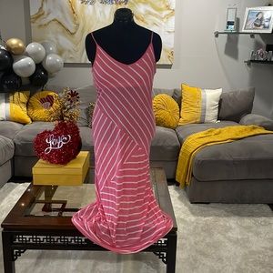 New York and Company, pink and white long maxi size medium